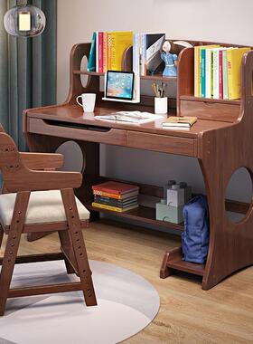 木实书桌书家架一体桌卧学生学习简易桌子用现代FNY简约台式电脑