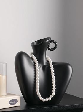 贝汉美陶厅瓷艺骨术锁花瓶摆件客插小众设计花感电视89713373酒柜