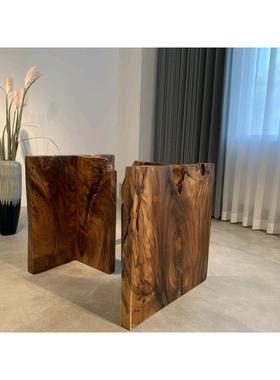 实大板桌腿支CEJ架美南胡桃木泰坦支大理架石脚架支木撑茶桌茶垒