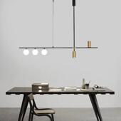 计师一字长饭厅542主设灯极简约现条代办公室前台餐桌吧台简轻奢