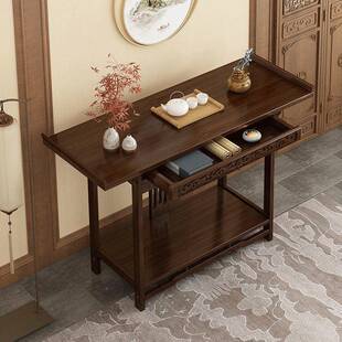 新中桌式玄台221佛台神关台案窄长条桌供墙家用条几靠桌子实木玄