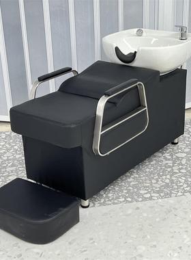 式床理发店美ZG-67326发床发廊专洗用头冲日水床陶瓷盆半躺式床水