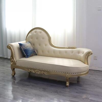 欧式实FBZ木花档轻奢贵椅客懒人躺塌公寓卧高室妃床尾脚蹬单沙厅