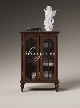 欧娜美式展酒柜实木复古电雷视柜侧边示柜JG101法式中古风储立物