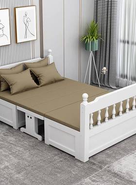 A9L实木沙发小床客厅座户卡床两用可折叠沙发多型功能家用F76576M