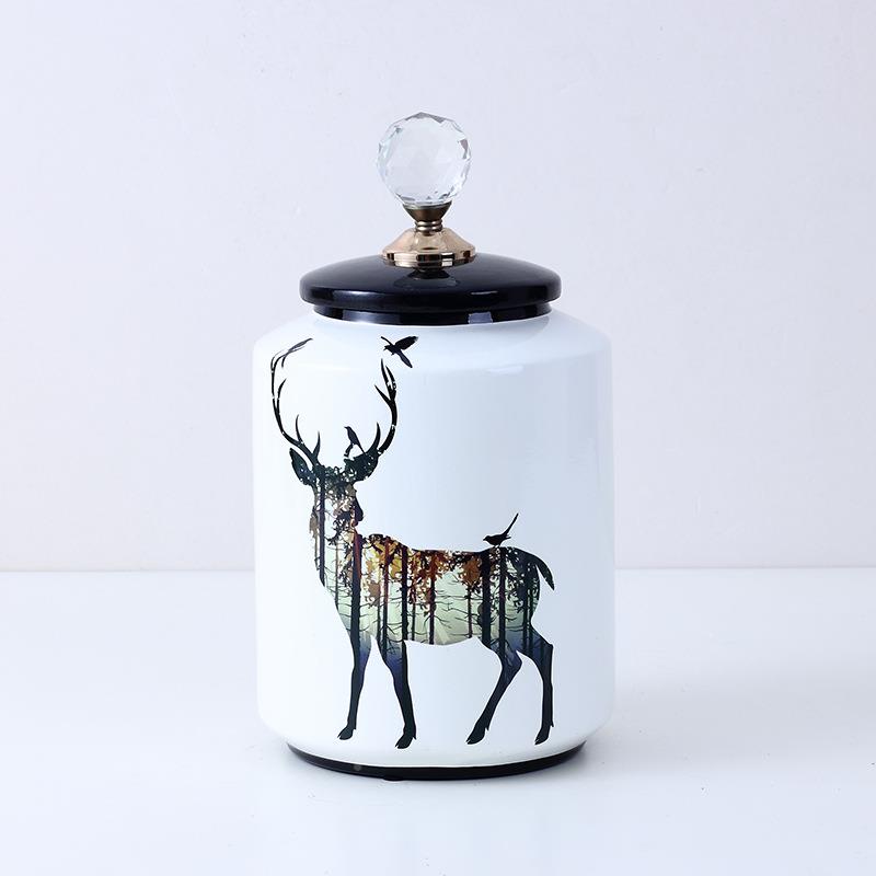 潮州工艺陶瓷装饰罐欧式风格ASH家瓷居玄关摆件软陶装装工艺饰品