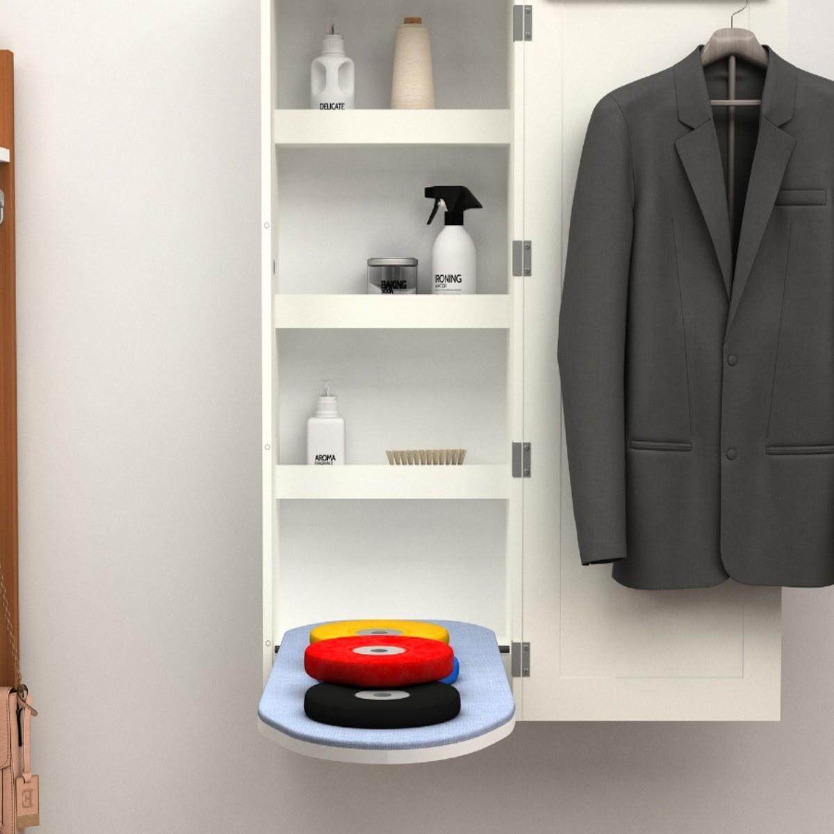 家用带镜烫衣柜壁烫挂式可折叠旋tj#sdhh$墙转挂熨斗台衣帽间收纳