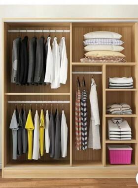 家用大储衣柜家用卧室柜推易拉门木质VBW板式简收纳子物衣橱家用