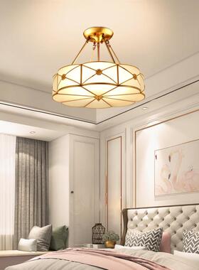 吸顶灯美式全铜LD客三厅梯书房卧E室灯欧Jx23064式过道阳台楼别墅