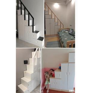 柜柜屉楼木梯室内实抽式 楼梯梯柜梯ILG柜梯柜储物实木床头柜上下