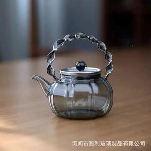 多玻色璃提璃5478梁泡茶壶茶水分离一人用提梁茶小号高硼硅玻花泡