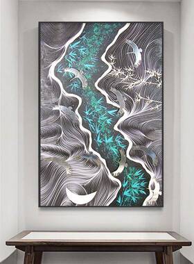 新中式入户玄关QY01ZY04装饰画立体纸书房实艺物画店板房样走廊软