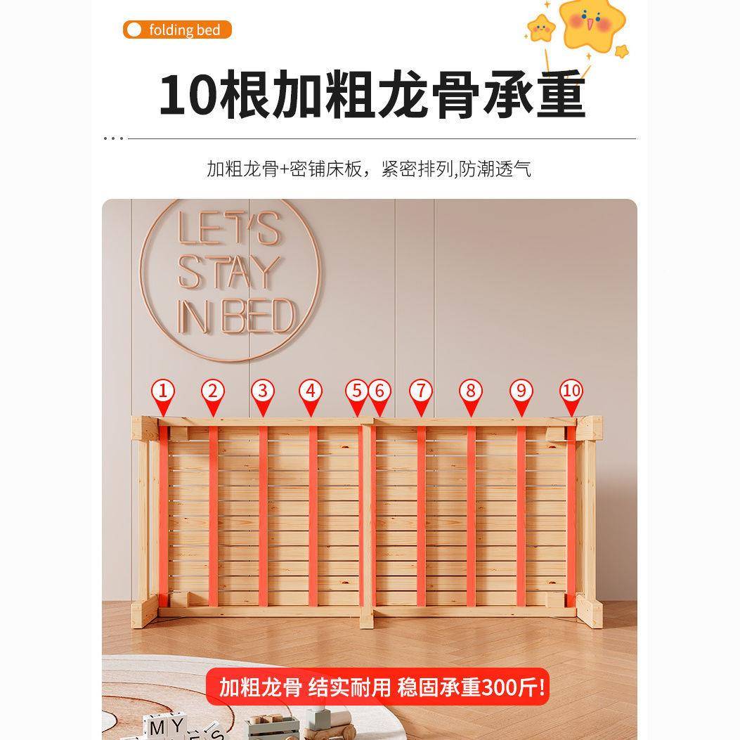木婴儿拼接床折叠床免实安带护栏儿装床男童孩女孩拼接大床婴384