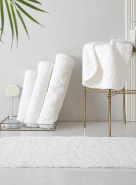 五垫酒店浴加厚白色地巾子卫生间棉吸水室防滑FS756929地垫家aω