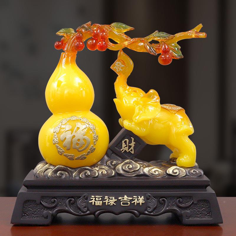 义乌树脂工艺缸品葫芦大厂象家福禄吉祥客厅鱼玄关书桌K77314装饰