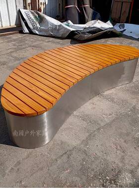 现货工厂公园外长椅区子不锈钢户成品坐凳休闲院77294创意景庭观