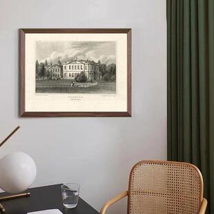 式中国风料中装C181饰画式书房日店客厅组合挂画小众组合曲腿法馬