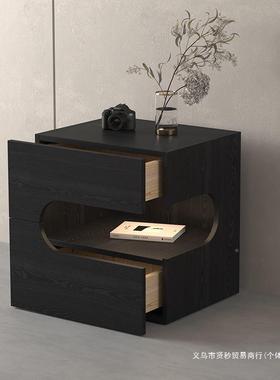 极简床头板柜意式创意床XKL边柜现代造黑色家用约人卧室简客厅