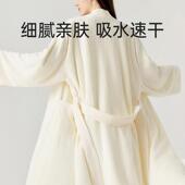 非全棉浴睡 5成人秋冬款 袍水吸速干男衣士可穿浴巾珊浴瑚绒WZ