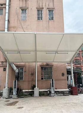 膜结构车棚汽车电停区车棚充桩张拉棚膜遮阳雨棚小自行车棚RBP景