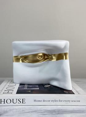 五官TFG描金白色眼睛摆件客代家居厅橱窗样间售楼处工艺装饰现鼻