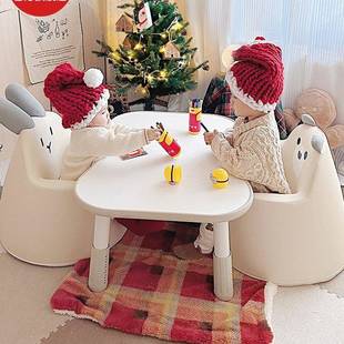 习儿花生桌宝宝早童教可升阅降豌豆桌婴儿小沙发幼985儿读学椅子