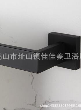 黑色厨不卫挂件304不锈锈钢黑色毛挂件钢浴室毛巾架巾72201杆毛巾