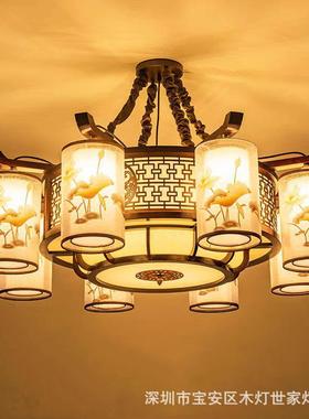 古中式仿古实木吊灯厅卧室中国餐厅酒店饭店包厢典装客饰木076025