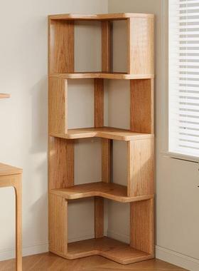转角书架物置架落地儿靠墙实木书童柜家收用QLI拐角简易纳架子储