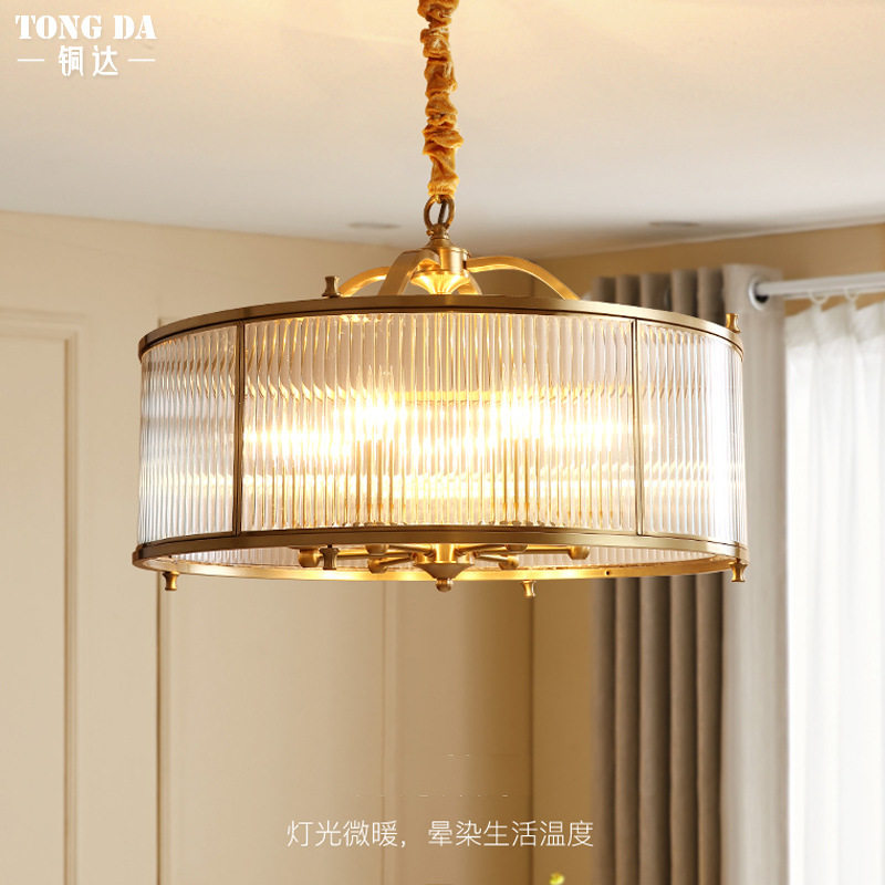 美式轻奢全铜餐厅吊灯