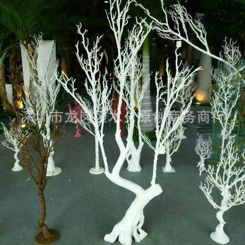 厂家仿真枯树饰人造枯树白圣诞装异002形色树橱窗道具摆饰假树