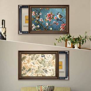 美式电表箱装饰画免打孔配电闸箱遮挡箱欧式餐厅风景油画客厅挂画