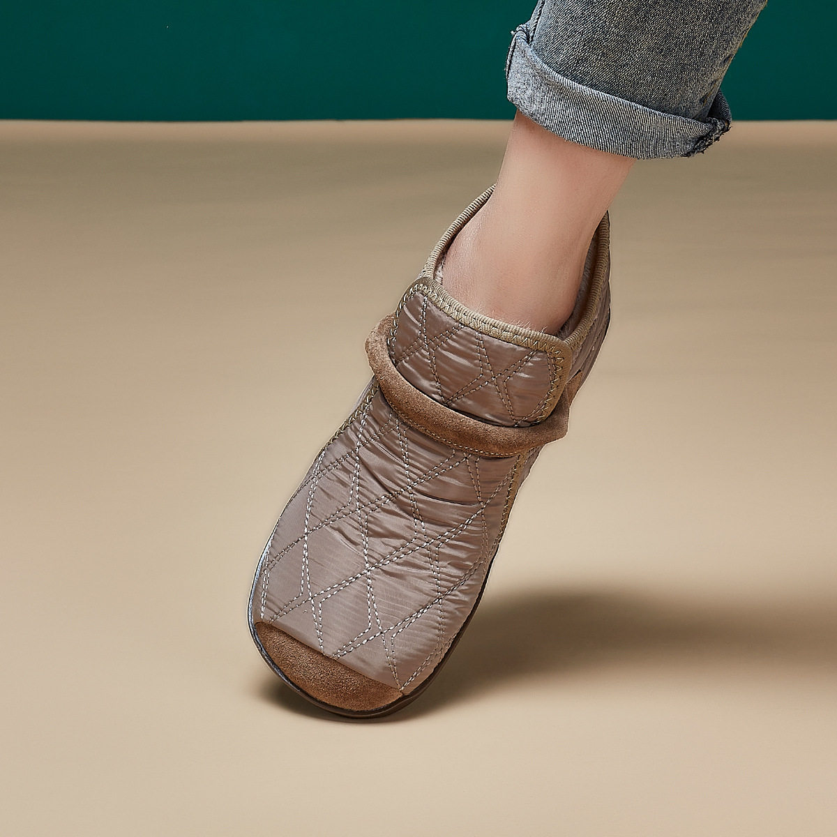 女士棉靴2025秋冬季新款韩版圆头时尚加绒加厚休闲保暖平底棉鞋女