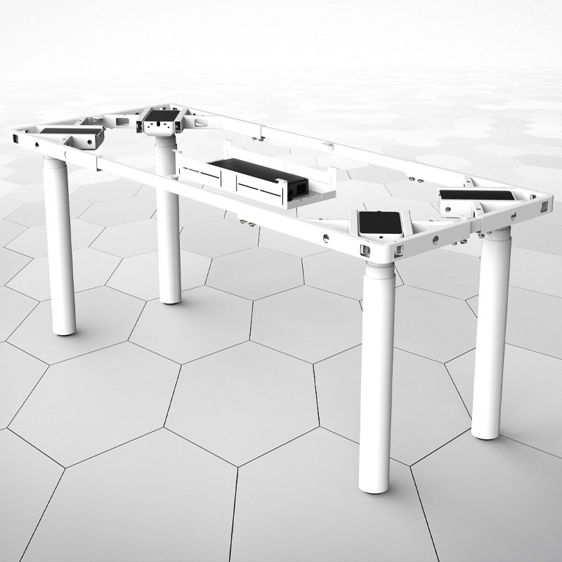 伟博德美 F4Y电动升降桌架四电机四桌腿实木大班桌架大承重岩板实