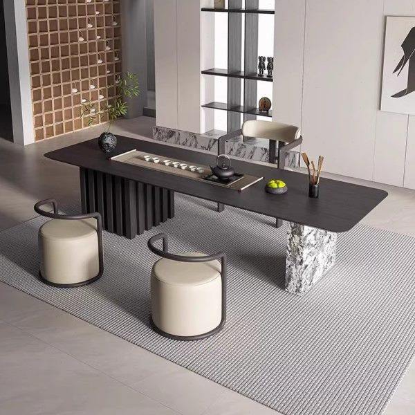 新中式实木茶桌椅组合现代简约意式轻奢岩板茶台家用泡茶桌家具,住宅家具,家用茶台/茶桌,淘宝优惠券,粉丝福利购,淘宝优惠卷