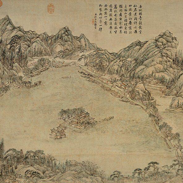 清张宗苍西湖国画山水横幅宣纸微喷打印复制画仿古画中式装饰画