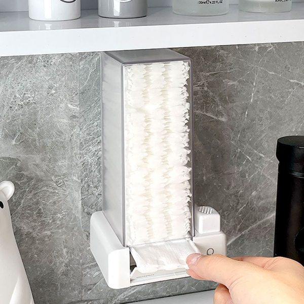 卫生间卸妆棉收纳盒壁挂自动按压浴室洗漱台墙上壁挂式棉片置物架,收纳整理,卸妆棉收纳盒,淘宝优惠券,粉丝福利购,淘宝优惠卷