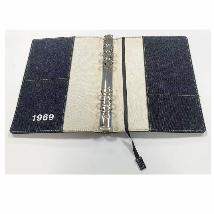 A5活页笔记本外壳牛仔布记事本万用手册牛仔布料活页本子