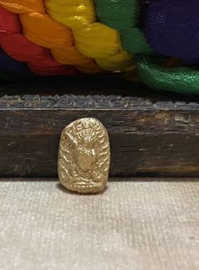 觉囊云登桑布法体灰 灵体擦擦布擦金刚手擦擦 描金彩绘版稀见明金