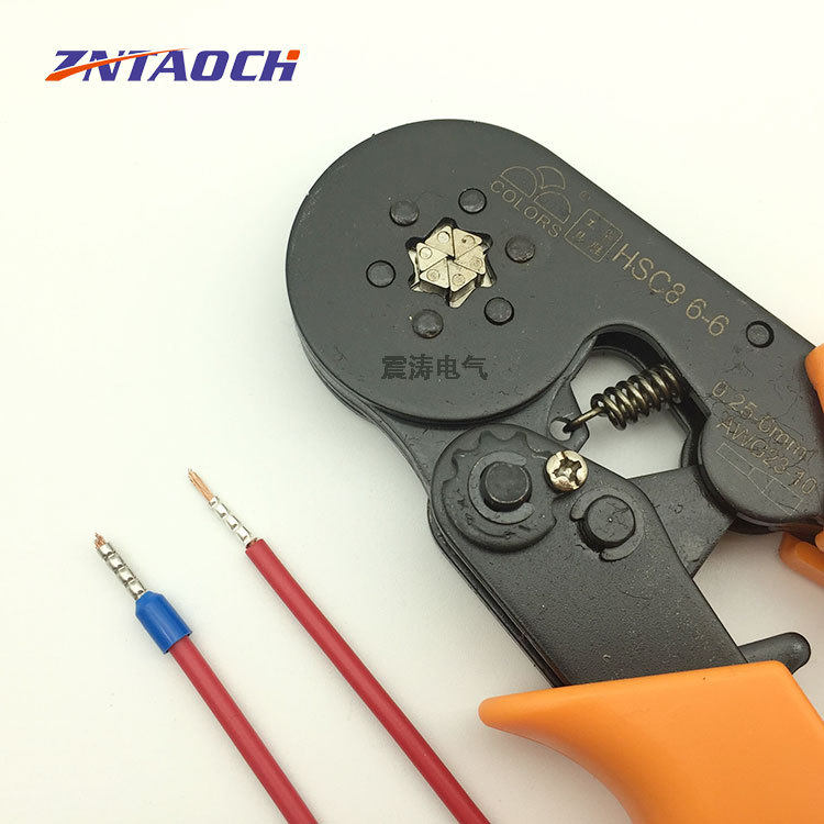 迷你自调VE管形压线钳六角HSC8 6-6系列小铜管EN压线钳端子钳