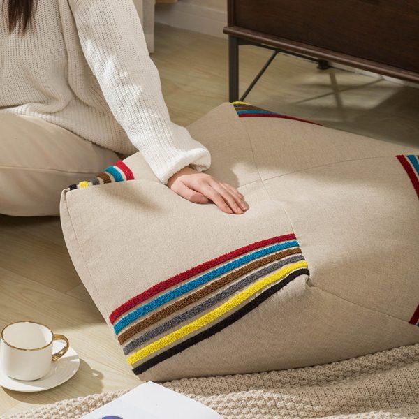 蒲团坐垫家用地上日式懒人沙发脚墩矮凳棉麻纯色刺绣榻榻米屁垫子,居家布艺,蒲团,淘宝优惠券,粉丝福利购,淘宝优惠卷