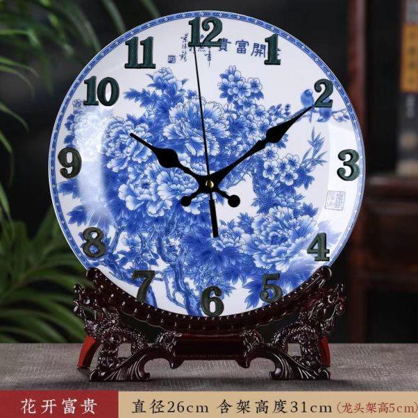 新款台钟挂钟钟表客厅创意静音家用卧室新中式座钟陶瓷钟摆件装饰,家居饰品,座钟,淘宝优惠券,粉丝福利购,淘宝优惠卷