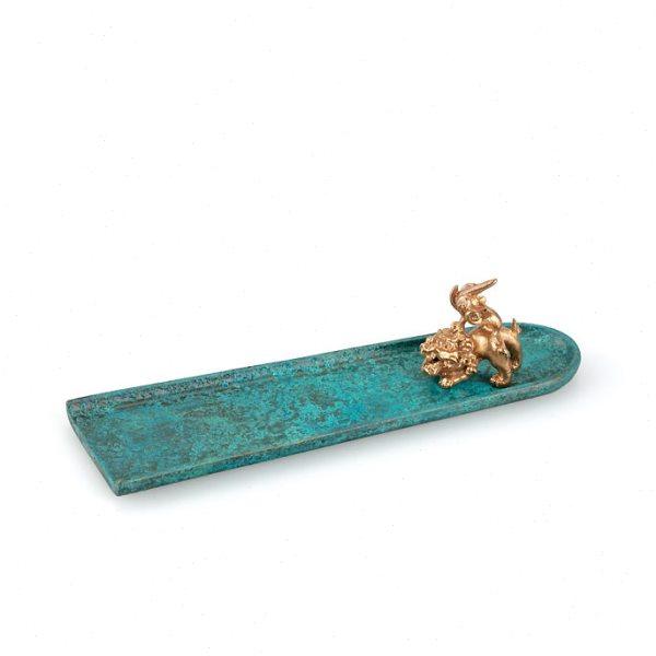 原装进口日式线香用铜制家用狮子形香插座托盘立皿孔雀绿 现货,家居饰品,香托/香盘/香座/香插,淘宝优惠券,粉丝福利购,淘宝优惠卷