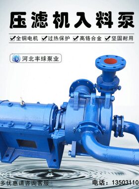 ZJW压滤机入料泵65/80/100/125ZJW-II洗煤泵给料喂料泵耐磨渣浆泵