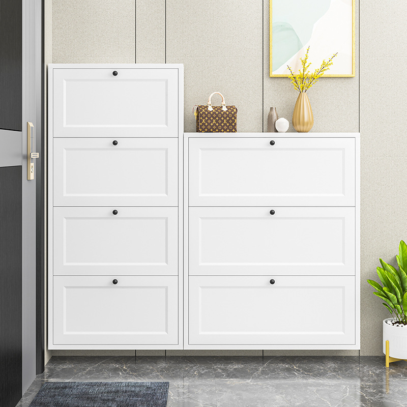 超薄鞋柜壁挂式门后家用门口大容量入户门玄关北欧简约金属收纳柜