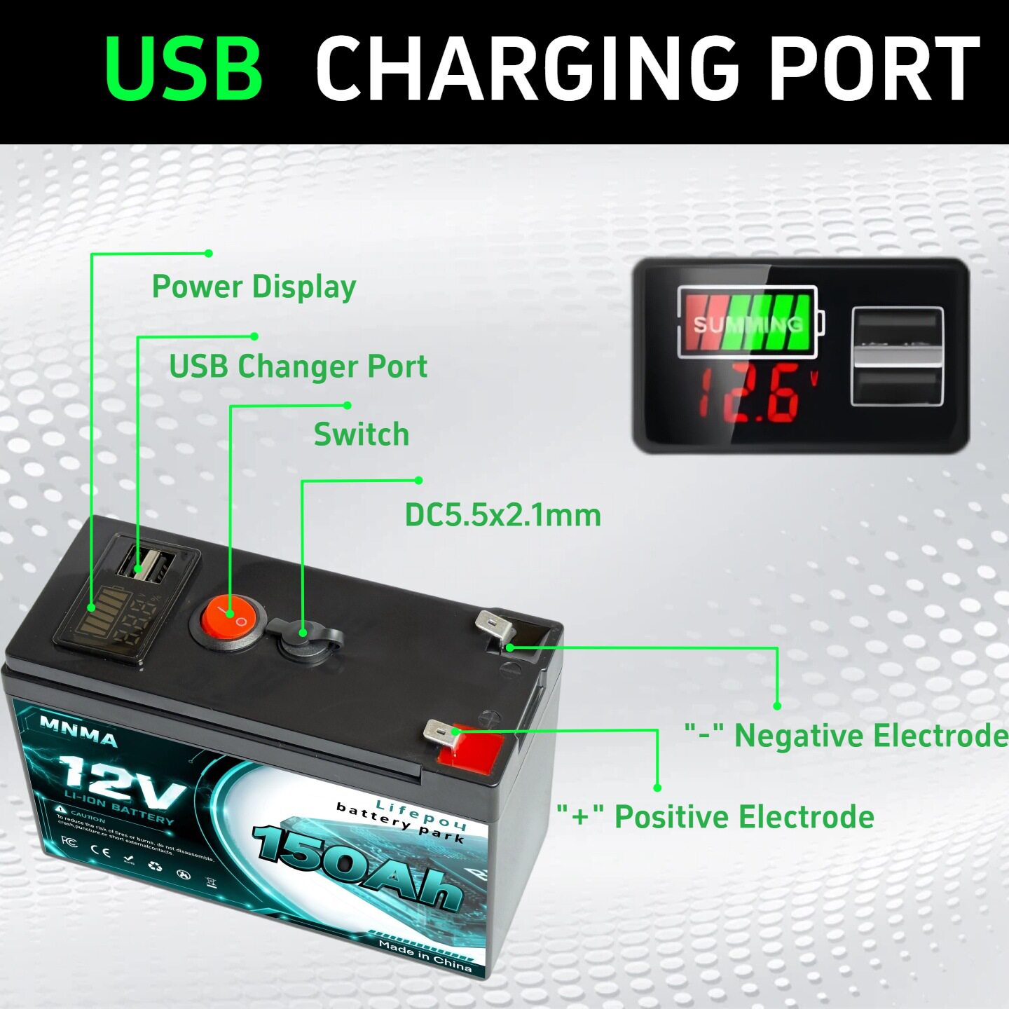 12V150Ah120Ah100Ah锂离子电池组备用电源房车太阳能磷酸铁锂