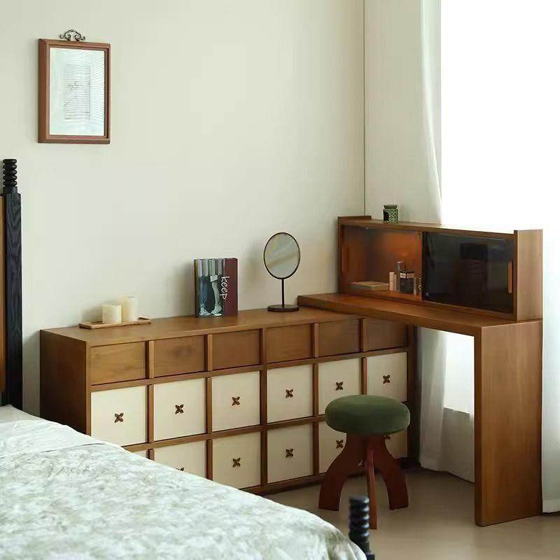 中古现代东方实木梳妆台转角复古法式化妆桌卧室收纳柜可伸缩化妆,节庆用品/礼品,新娘配件,淘宝优惠券,粉丝福利购,淘宝优惠卷
