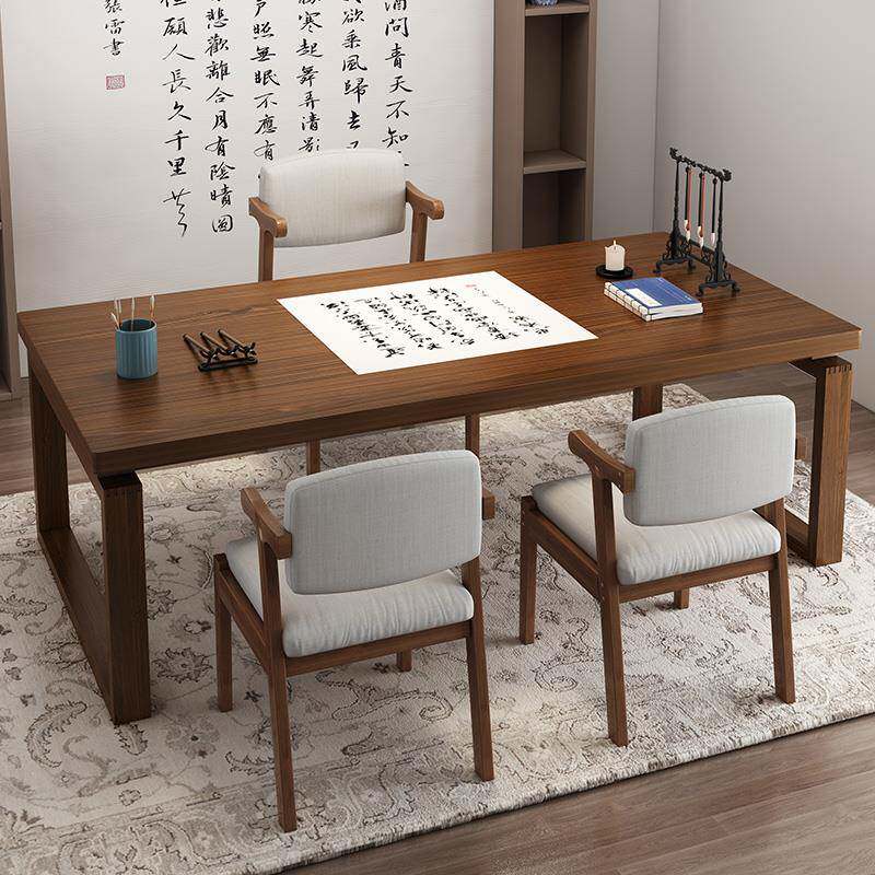 新中式书法桌学生写字桌简约家用书房书画桌毛笔字桌子台式电脑桌