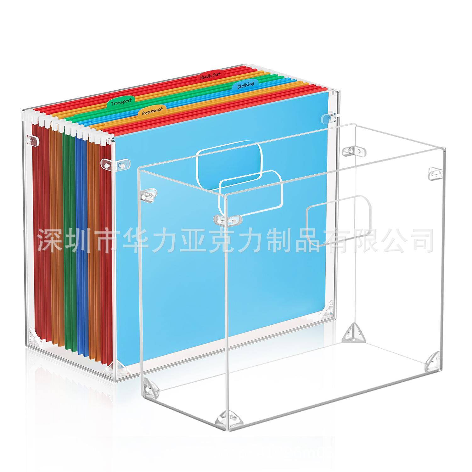 亚克力组装文件盒透明可拆卸资料衣物杂物整理办公室文件收纳盒子