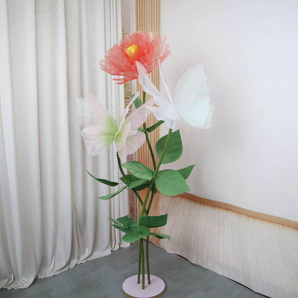 橱窗美陈仿真花真丝蝴蝶婚庆装饰拍摄道具户外派对布置现货批发